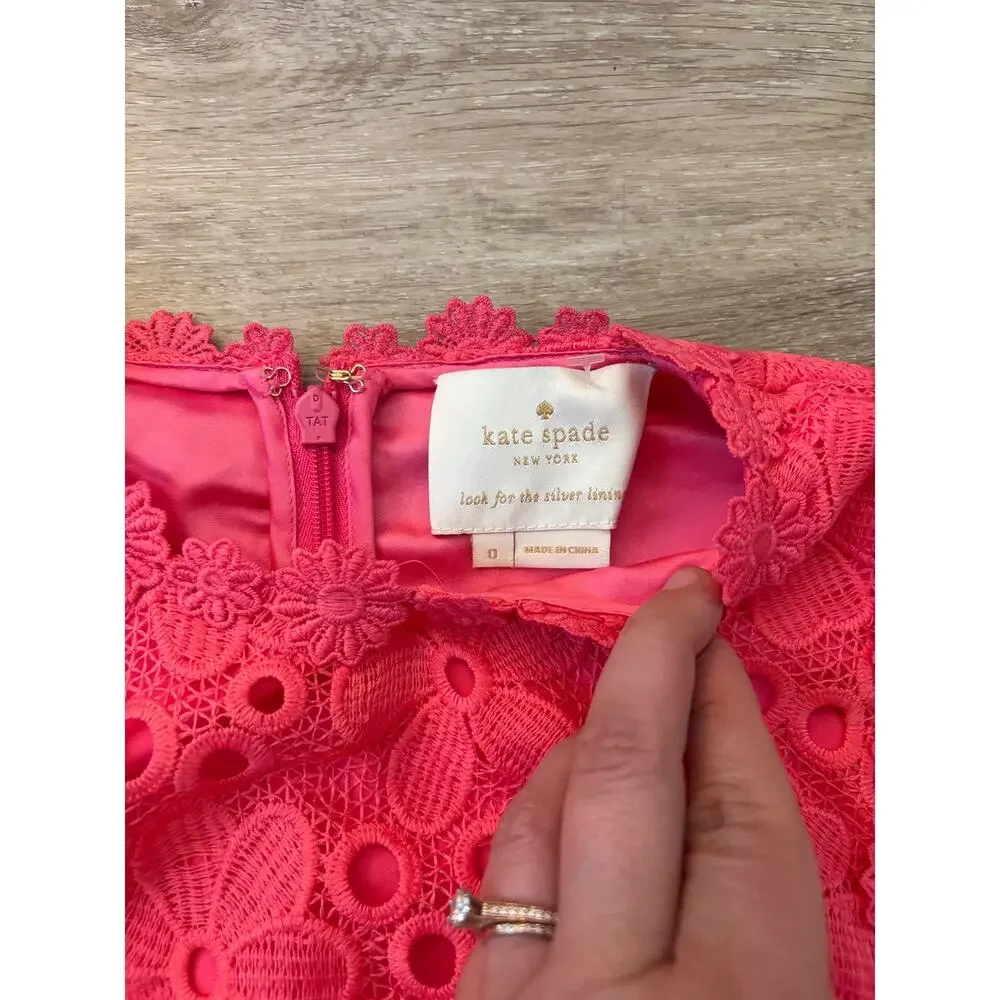 Kate Spade Shore Thing hot pink lace shift dress